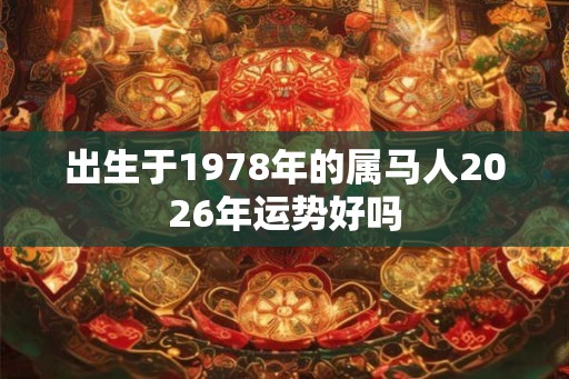 出生于1978年的属马人2026年运势好吗