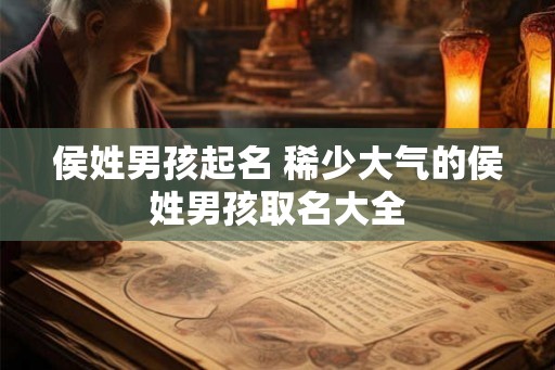 侯姓男孩起名 稀少大气的侯姓男孩取名大全