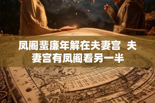 凤阁蜚廉年解在夫妻宫  夫妻宫有凤阁看另一半