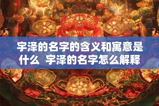 宇泽的名字的含义和寓意是什么 宇泽的名字怎么解释 宇泽的名字的含义和寓意是什么 宇泽的名字怎么解释