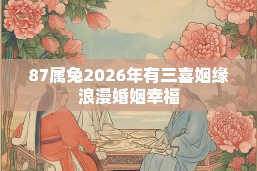 87属兔2026年有三喜姻缘浪漫婚姻幸福