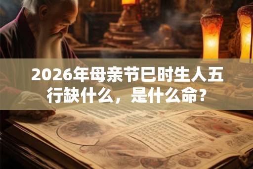 2026年母亲节巳时生人五行缺什么，是什么命？