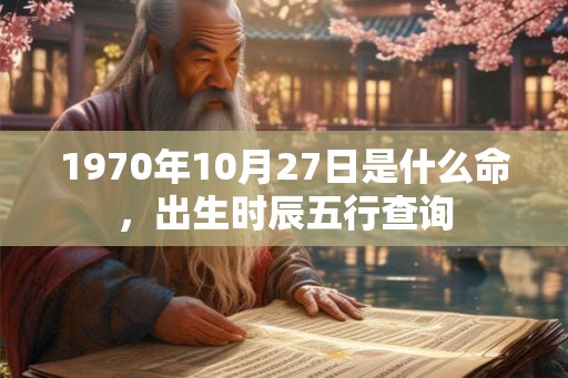 1970年10月27日是什么命，出生时辰五行查询