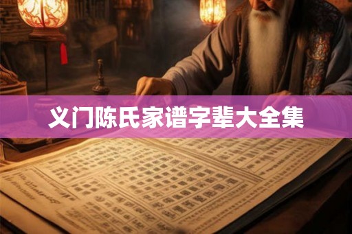 义门陈氏家谱字辈大全集 义门陈氏家谱字辈大全集