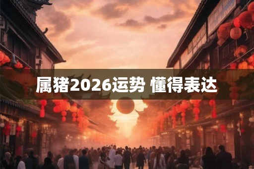 属猪2026运势 懂得表达