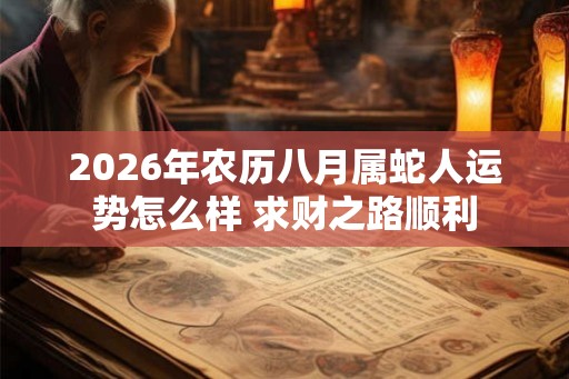 2026年农历八月属蛇人运势怎么样 求财之路顺利 2026年农历八月属蛇人运势怎么样 求财之路顺利
