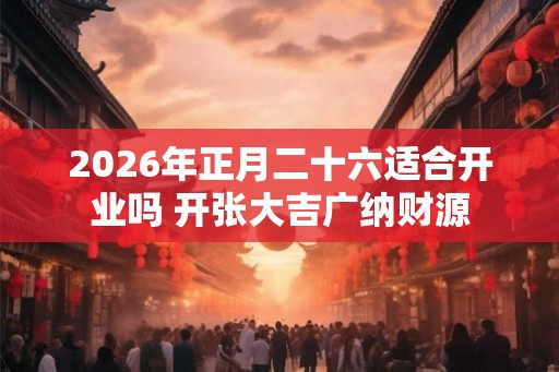 2026年正月二十六适合开业吗 开张大吉广纳财源