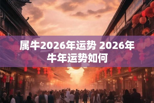 属牛2026年运势 2026年牛年运势如何