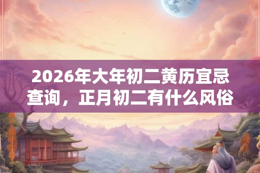 2026年大年初二黄历宜忌查询，正月初二有什么风俗？