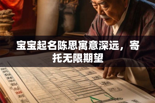宝宝起名陈思寓意深远，寄托无限期望