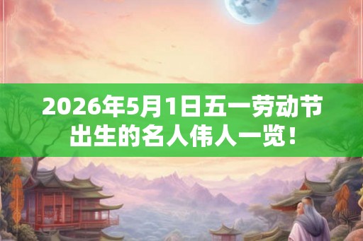 2026年5月1日五一劳动节出生的名人伟人一览！