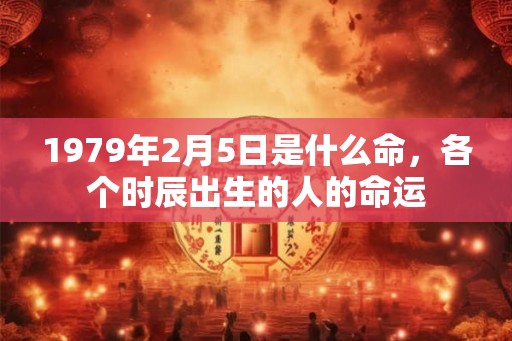 1979年2月5日是什么命，各个时辰出生的人的命运