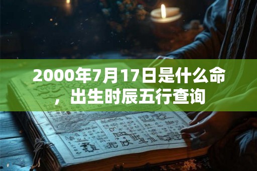 2000年7月17日是什么命，出生时辰五行查询