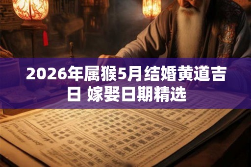 2026年属猴5月结婚黄道吉日 嫁娶日期精选