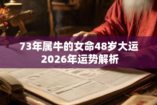 73年属牛的女命48岁大运 2026年运势解析