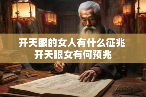 开天眼的女人有什么征兆 开天眼女有何预兆