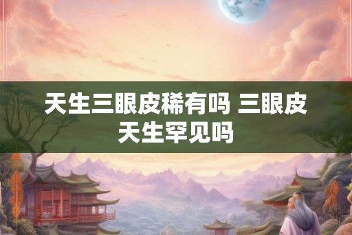 天生三眼皮稀有吗 三眼皮天生罕见吗