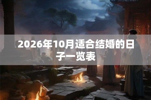 2026年10月适合结婚的日子一览表 2026年10月适合结婚的日子一览表