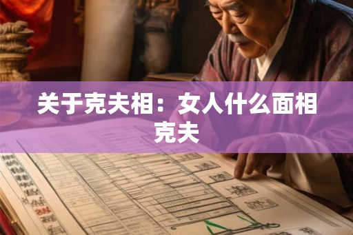 关于克夫相：女人什么面相克夫
