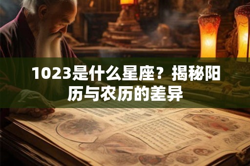 1023是什么星座？揭秘阳历与农历的差异