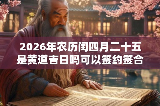2026年农历闰四月二十五是黄道吉日吗可以签约签合同吗? 2026年农历闰四月二十五是黄道吉日吗可以签约签合同吗?