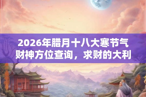 2026年腊月十八大寒节气财神方位查询，求财的大利方