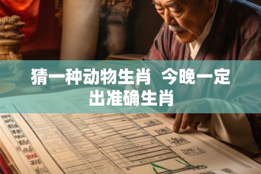 猜一种动物生肖  今晚一定出准确生肖