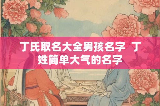 丁氏取名大全男孩名字  丁姓简单大气的名字