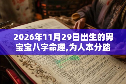 2026年11月29日出生的男宝宝八字命理,为人本分路遇贵人