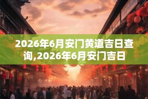 2026年6月安门黄道吉日查询,2026年6月安门吉日