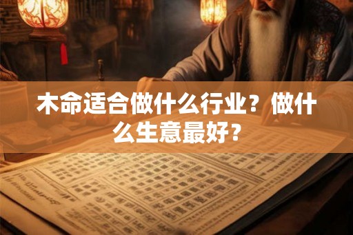 木命适合做什么行业？做什么生意最好？