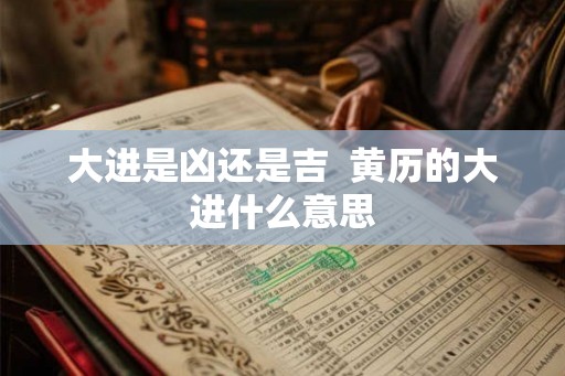 大进是凶还是吉  黄历的大进什么意思