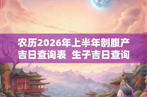 农历2026年上半年剖腹产吉日查询表 生子吉日查询 农历2026年上半年剖腹产吉日查询表 生子吉日查询