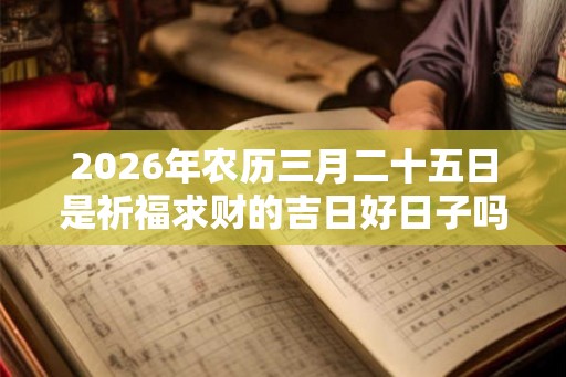 2026年农历三月二十五日是祈福求财的吉日好日子吗？