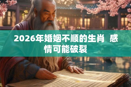 2026年婚姻不顺的生肖  感情可能破裂