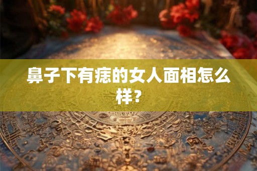 鼻子下有痣的女人面相怎么样？