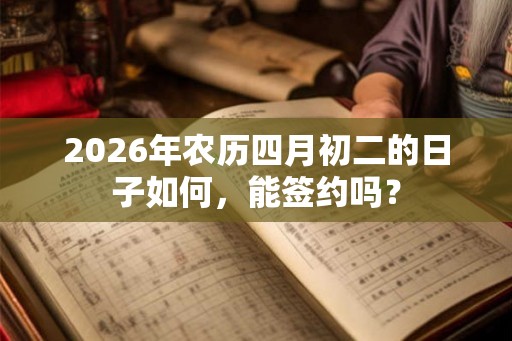 2026年农历四月初二的日子如何，能签约吗？