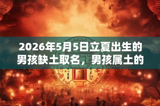 2026年5月5日立夏出生的男孩缺土取名，男孩属土的名字