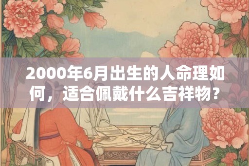2000年6月出生的人命理如何，适合佩戴什么吉祥物？