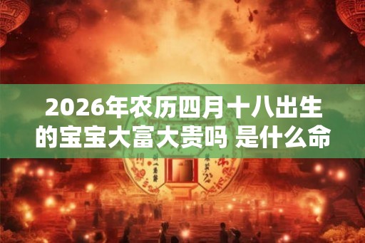 2026年农历四月十八出生的宝宝大富大贵吗 是什么命