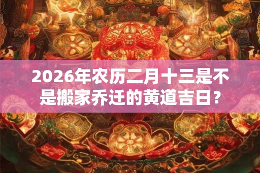 2026年农历二月十三是不是搬家乔迁的黄道吉日？