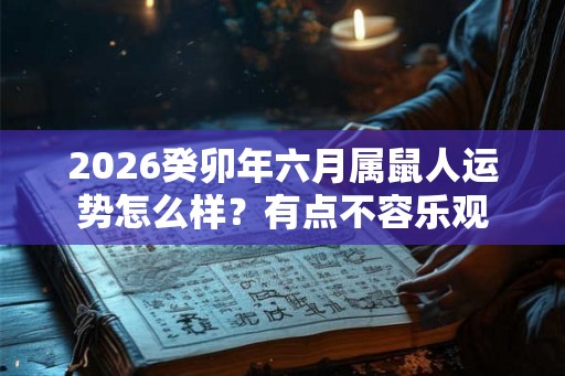 2026癸卯年六月属鼠人运势怎么样？有点不容乐观