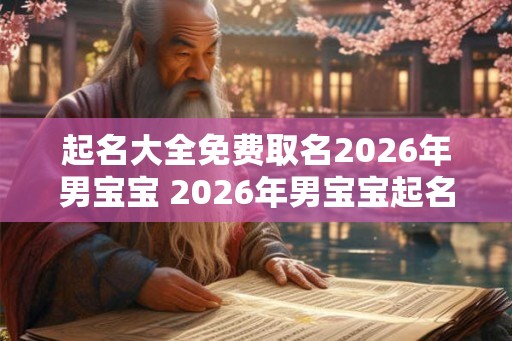 起名大全免费取名2026年男宝宝 2026年男宝宝起名免费大全