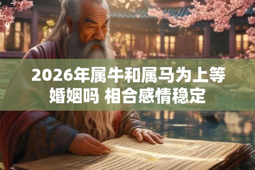 2026年属牛和属马为上等婚姻吗 相合感情稳定