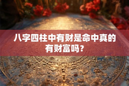 八字四柱中有财是命中真的有财富吗？