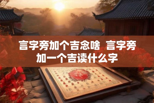 言字旁加个吉念啥  言字旁加一个吉读什么字