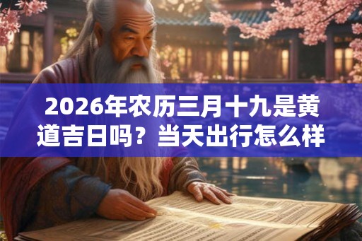 2026年农历三月十九是黄道吉日吗？当天出行怎么样？