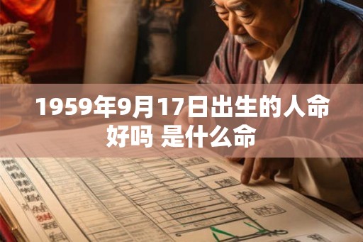 1959年9月17日出生的人命好吗 是什么命 1959年9月17日出生的人命好吗 是什么命