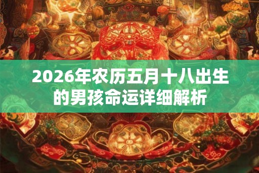 2026年农历五月十八出生的男孩命运详细解析