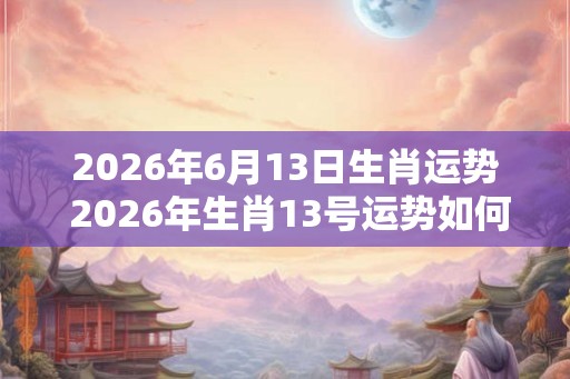 2026年6月13日生肖运势 2026年生肖13号运势如何